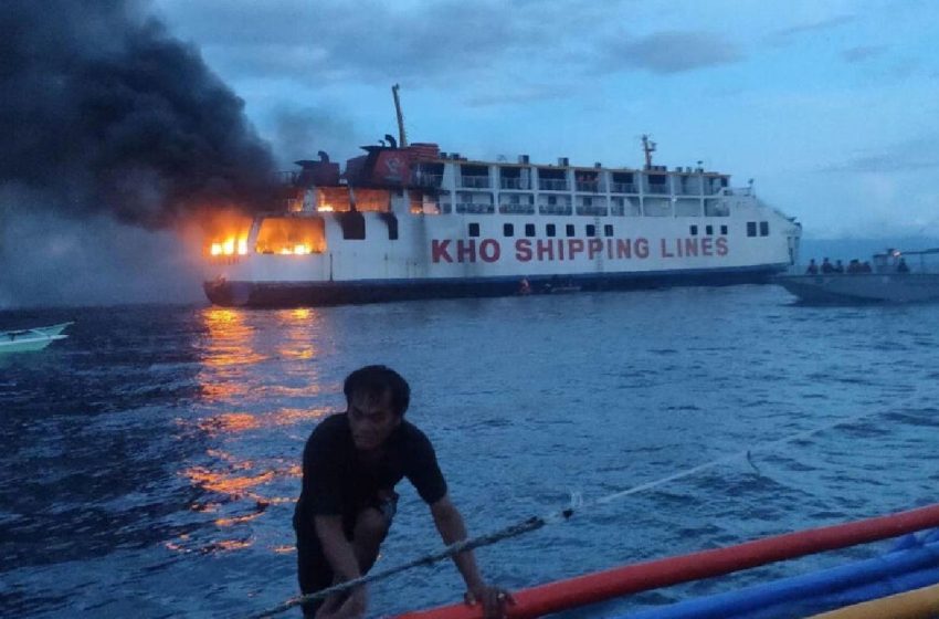 Philippines : Incendie d’un navire avec 120 personnes à bord