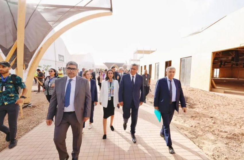  Marrakech: M. Akhannouch visite le site devant abriter les assemblées générales annuelles du Groupe de la Banque Mondiale et du FMI