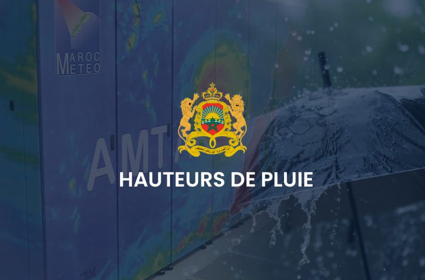  Hauteurs de pluie enregistrées ces dernières 24 heures au Maroc