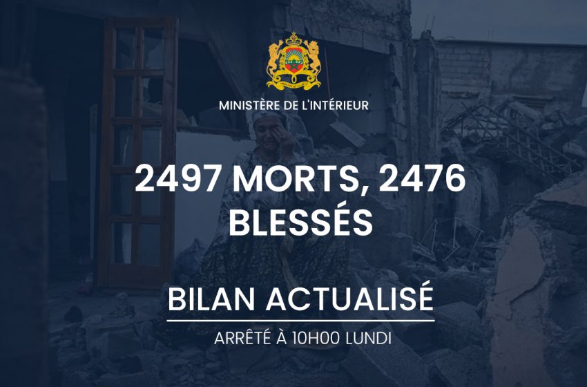 Séisme d’Al Haouz : 2497 morts et 2476 blessés