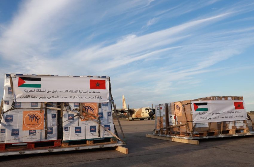 Aéroport d’El Arich: Arrivée de deux avions militaires marocains transportant des aides humanitaires destinées aux populations palestiniennes