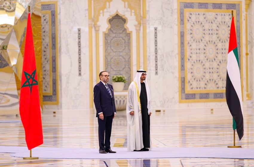 SM le Roi et le Président émirati président la cérémonie d’échange de plusieurs mémorandums d’entente entre le Royaume du Maroc et l’Etat des Emirats Arabes Unis
