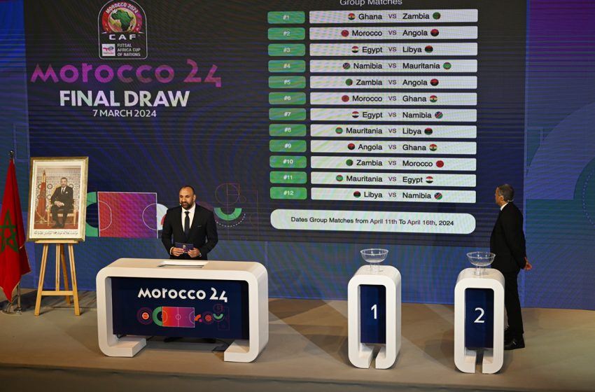  CAN Futsal 2024: Le Maroc dans le groupe A aux côtés de l’Angola, le Ghana et la Zambie
