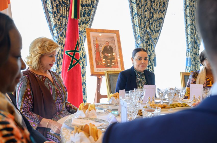  SAR la Princesse Lalla Asmae préside un déjeuner offert par SM le Roi en l’honneur de la Première Dame de Côte d’Ivoire Mme Dominique Ouattara
