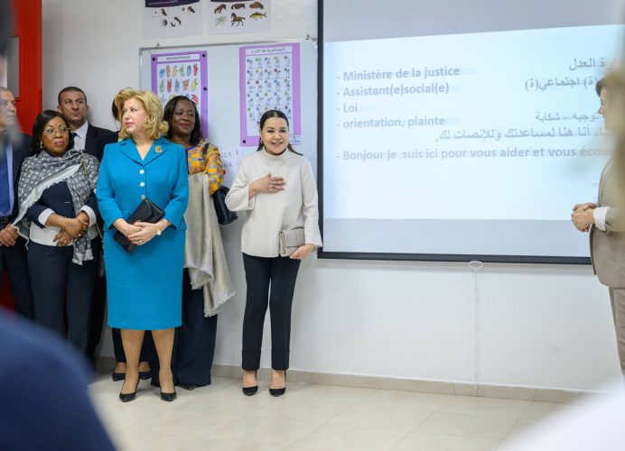 SAR la Princesse Lalla Asmae et la Première Dame de Côte d’Ivoire Mme Dominique Ouattara visitent le siège de la Fondation Lalla Asmae