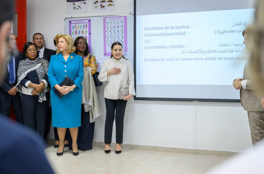  SAR la Princesse Lalla Asmae et la Première Dame de Côte d’Ivoire Mme Dominique Ouattara visitent le siège de la Fondation Lalla Asmae