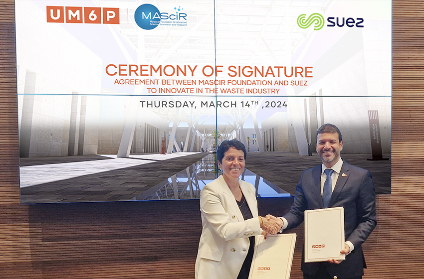  UM6P – MAScIR et SUEZ signent un protocole d’accord en R&D pour innover dans le secteur des déchets