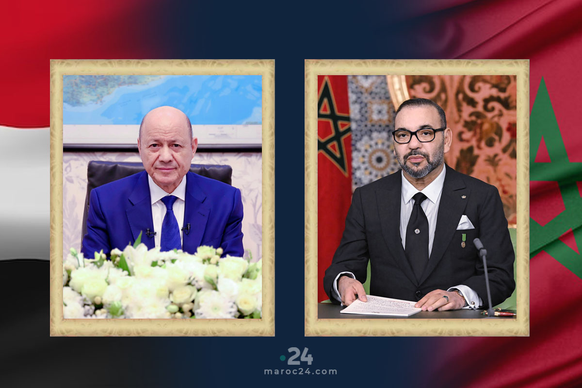 SM le Roi félicite le président du Conseil présidentiel yéménite à l’occasion de la fête nationale de son pays