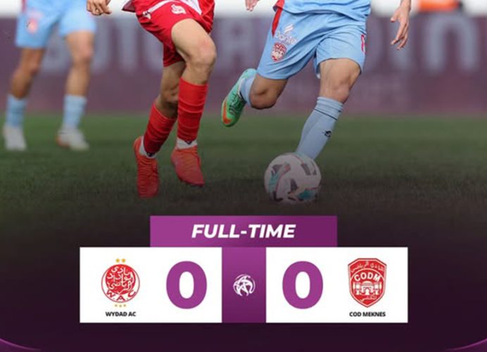 Botola Pro D1 “Inwi” (22è journée): Le Wydad Casablanca tenu en échec par le COD Meknès (0-0)