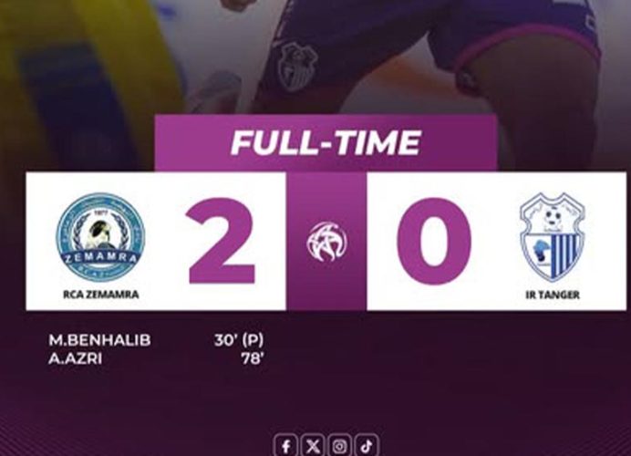 Botola Pro D1 “Inwi” (22è journée): Victoire de la Renaissance de Zemamra sur l’Ittihad de Tanger 2 à 0
