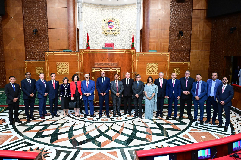  Le président de la Chambre des Conseillers s’entretient avec les ambassadeurs des pays d’Asie-Pacifique accrédités au Maroc