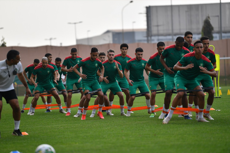  حصة تدريبية للمنتخب الوطني المغربي قبل مباراته مع جزر القمر