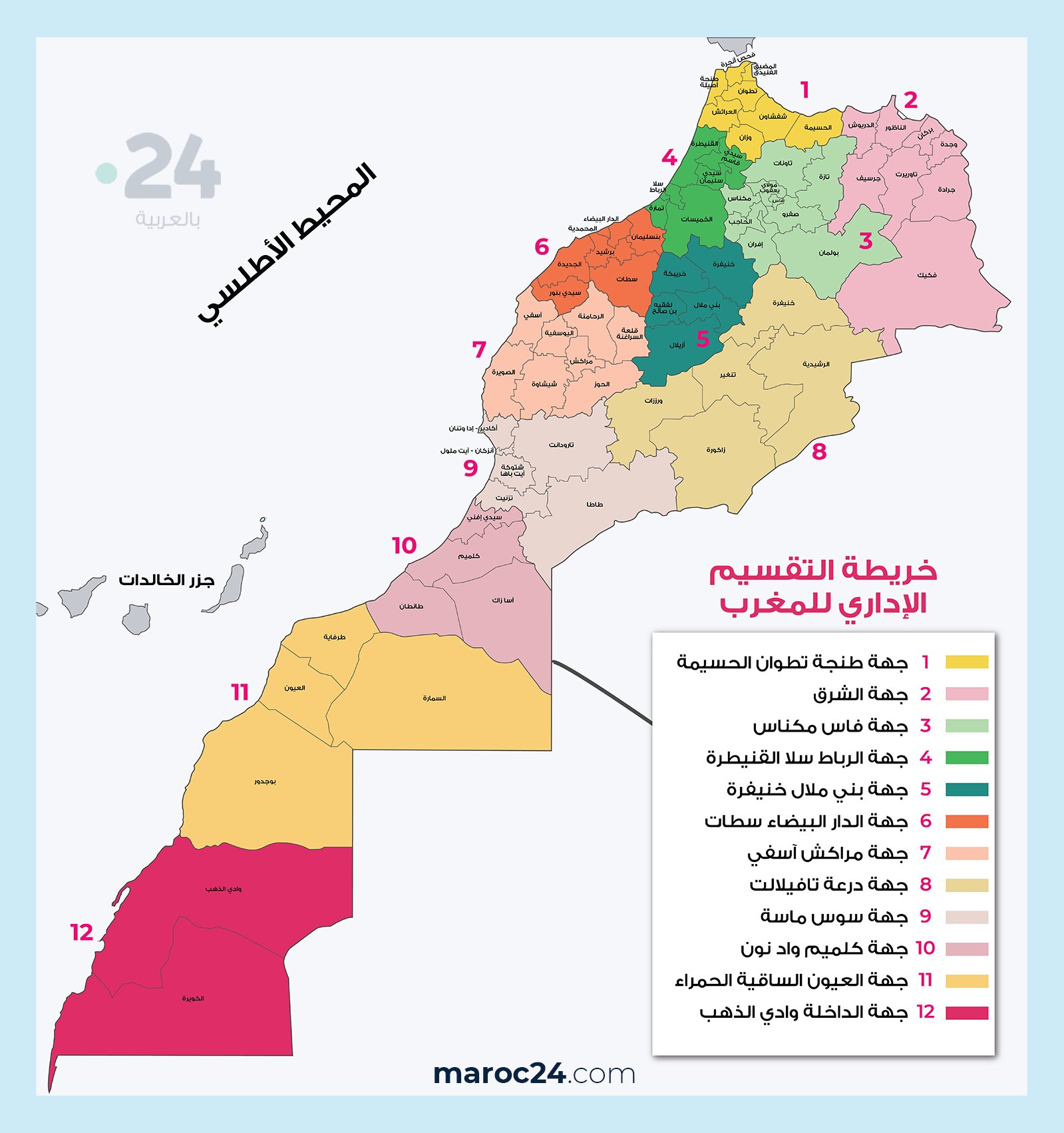 خريطة المدن المغربية