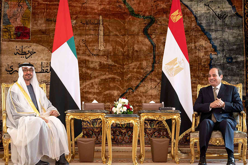  ولي عهد أبوظبي والرئيس المصري يبحثان سبل تعزيز التعاون الثنائي