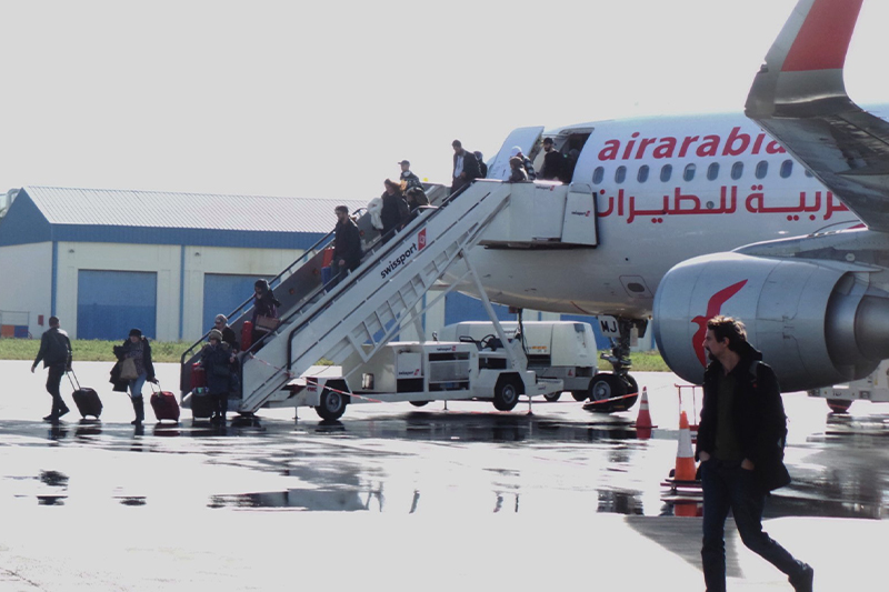  وصول أول رحلة لمغاربة أوكرانيا إلى مطار ابن بطوطة بطنجة