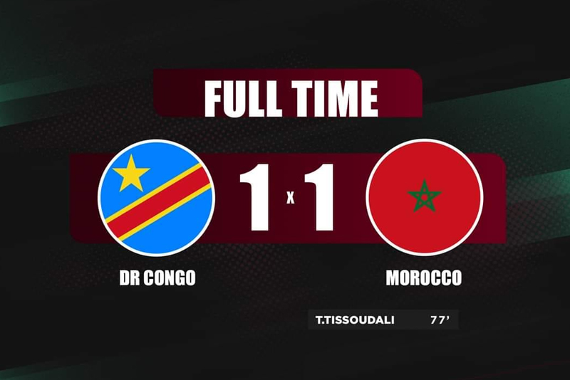  المنتخب المغربي يعود بالتعادل ذهابا أمام الكونغو الديمقراطية