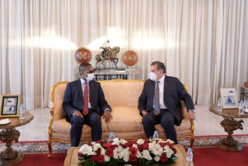 السيد عزيز أخنوش يستقبل الوزير الأول الموريتاني بالرباط
