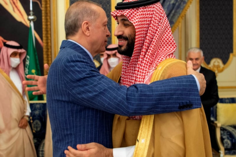  ولي العهد السعودي الأمير محمد بن سلمان والرئيس التركي إردوغان يبحثان تطوير علاقات البلدين