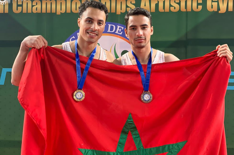  عبد الرزاق ناصر و زكرياء ستي يمنحان المغرب ميداليتين في بطولة أفريقيا للجمباز بمصر