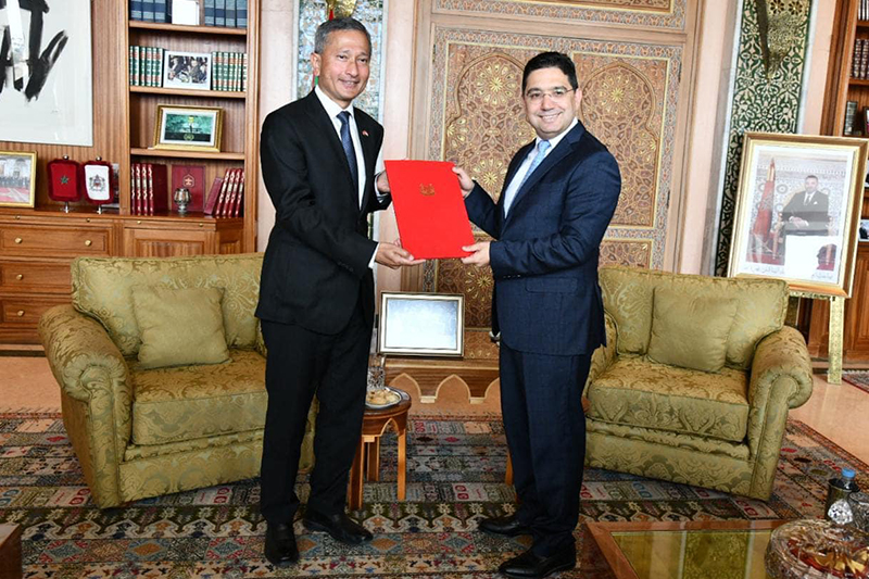  السيد ناصر بوريطة يستقبل وزير الشؤون الخارجية بسنغافورة