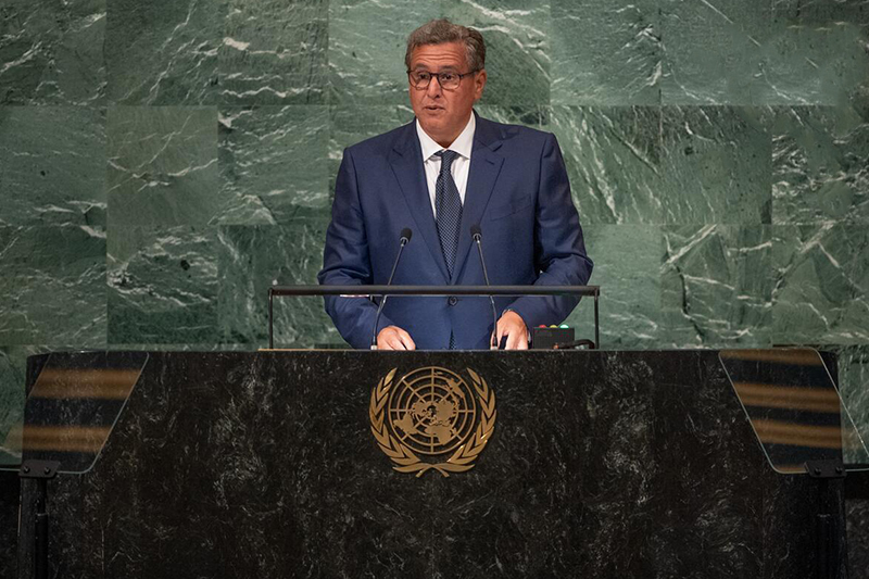  الجمعية العامة للأمم المتحدة 2022 : السيد أخنوش يؤكد أن المغرب سيواصل التصدي لشبكات الاتجار بالبشر