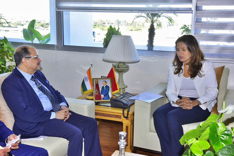 السيدة ليلى بنعلي تتباحث مع نائب وزير الخارجية الهندي