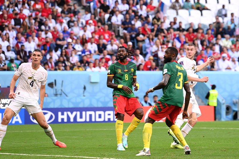  المنتخب الكاميروني يتعادل مع نظيره الصربي بثلاثة أهداف لمثلها