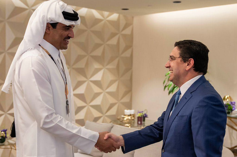 سمو الأمير الشيخ تميم بن حمد آل ثاني أمير قطر يتلقى رسالة من الملك محمد السادس