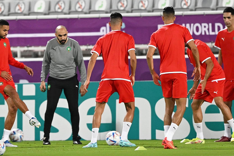  المنتخب المغربي يجري أولى الحصص التدريبية قبل مواجهة منتخب فرنسا