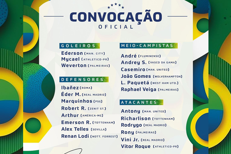  لائحة المنتخب البرازيلي لودية المغرب