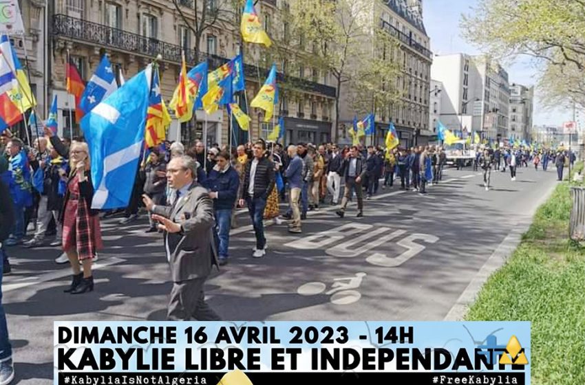  مسيرات حاشدة لشعب القبايل في باريس للمطالبة بالإستقلال عن الإدارة الاستعمارية الجزائرية – فيديو