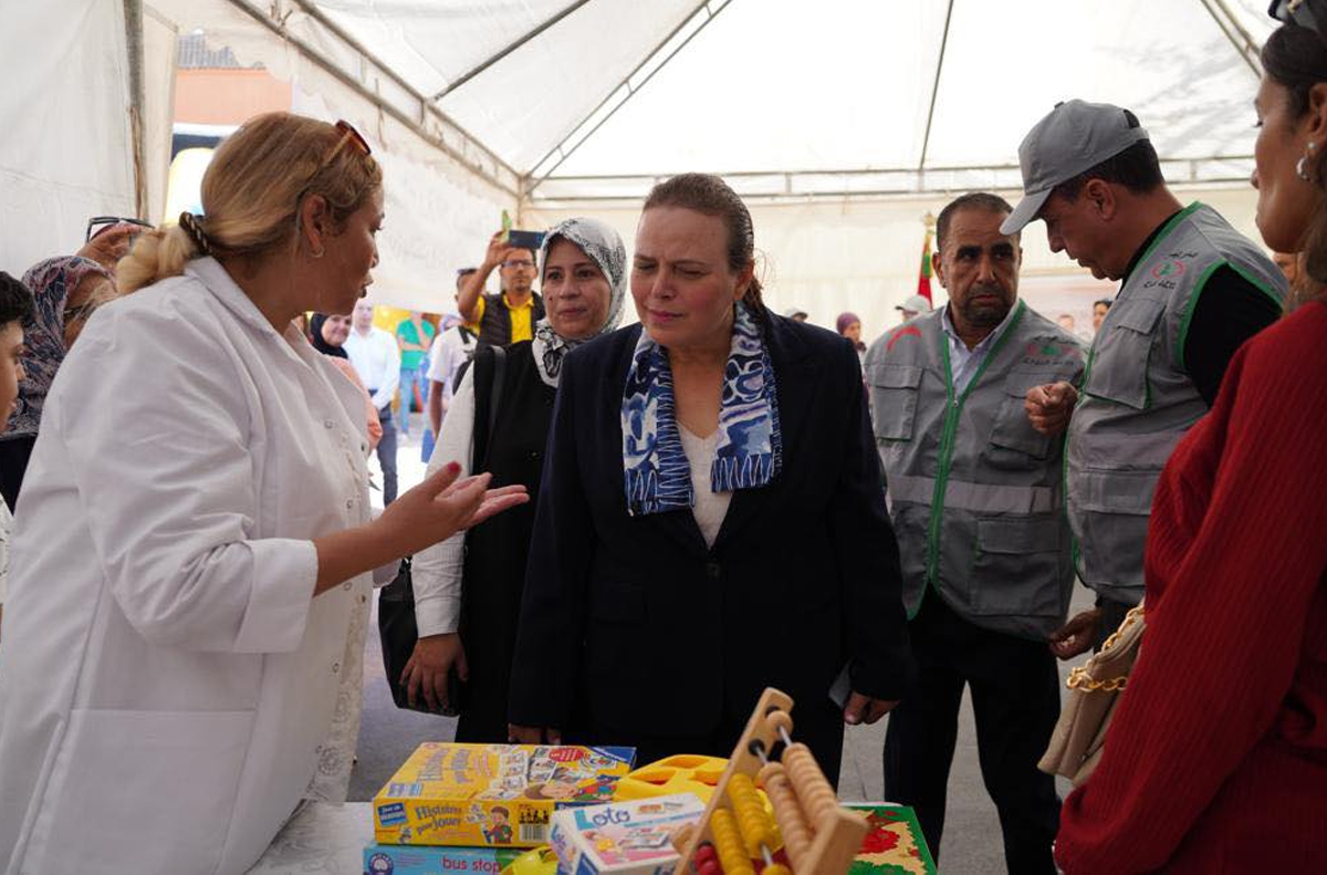 السيدة حيار تطلع على تقدم عمليات المساعدة الاجتماعية بإقليم الحوز للأشخاص المتضررين من الزلزال