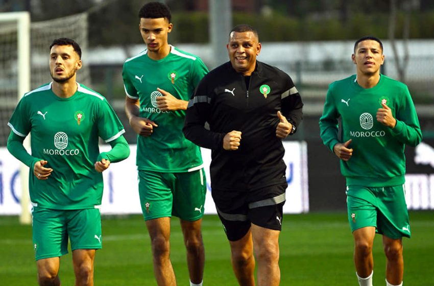  المنتخب المغربي يجري أول حصة تدريبية بالمعمورة استعدادا للكان
