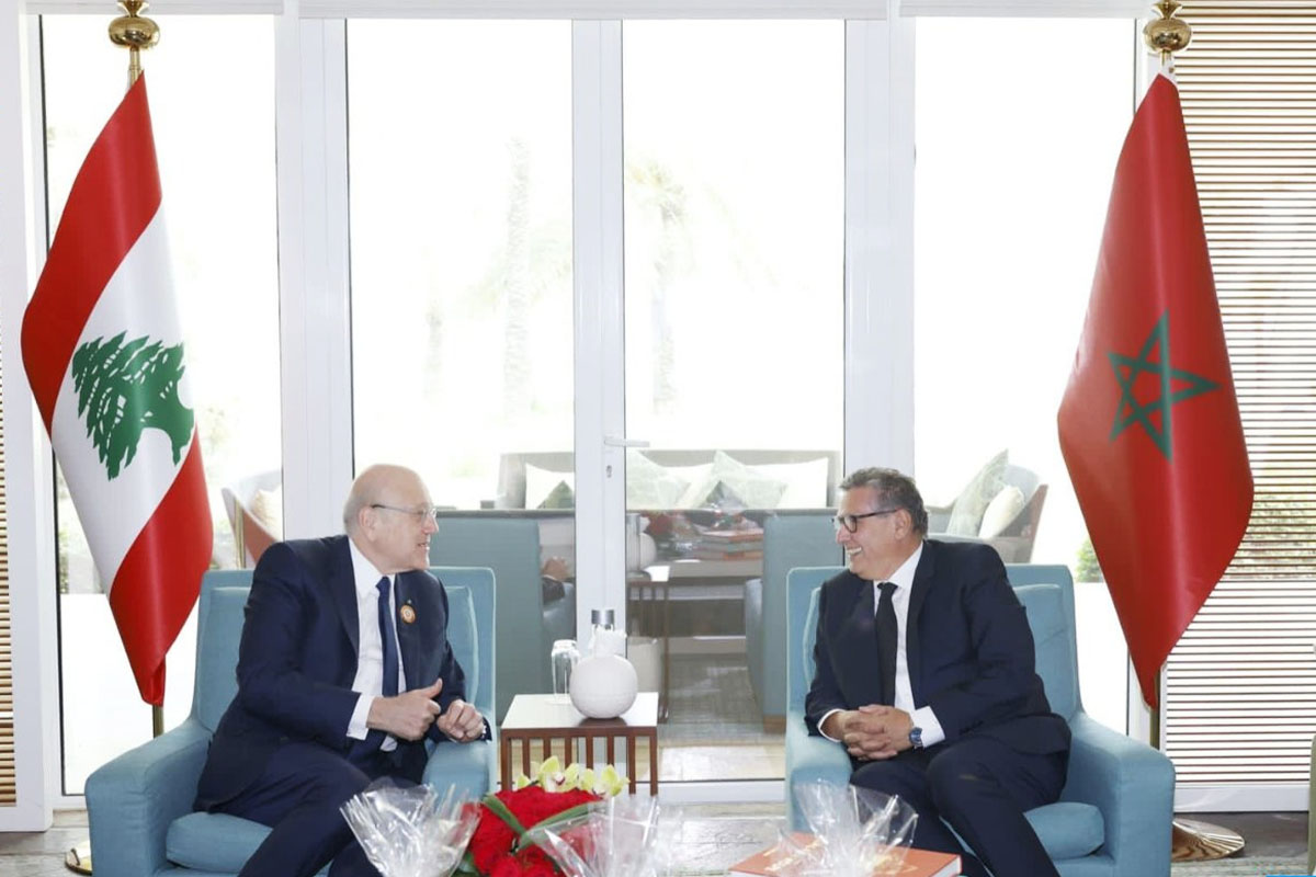 عزيز أخنوش يتباحث مع رئيس الحكومة اللبنانية نجيب ميقاتي