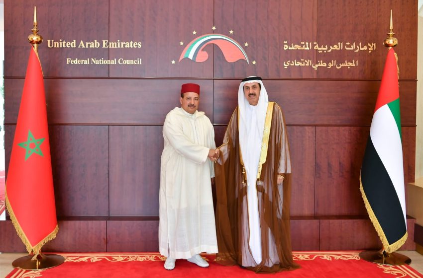  أبوظبي .. رئيس مجلس المستشارين يبحث مع رئيس المجلس الوطني الاتحادي الإماراتي تعزيز التعاون بين المجلسين