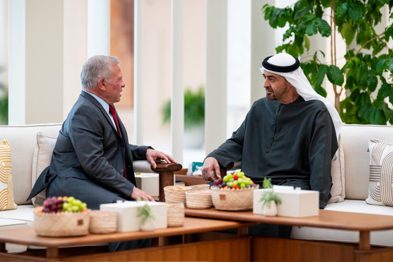 الرئيس الإماراتي يجري مباحثات مع العاهل الأردني